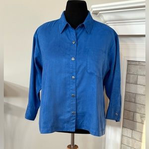 Chico’s Blue Suede-like Top